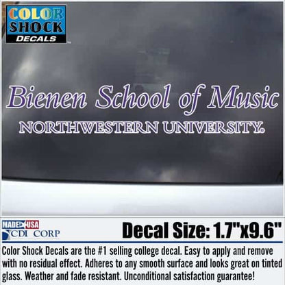 Northwestern University Wildcats Bienen School of Music Design Outside Application Decal
