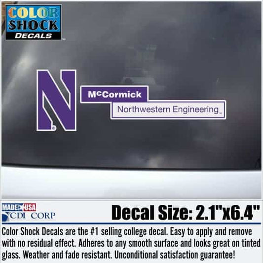 Northwestern University Wildcats McCormick School of Engineering Outside Application Decal