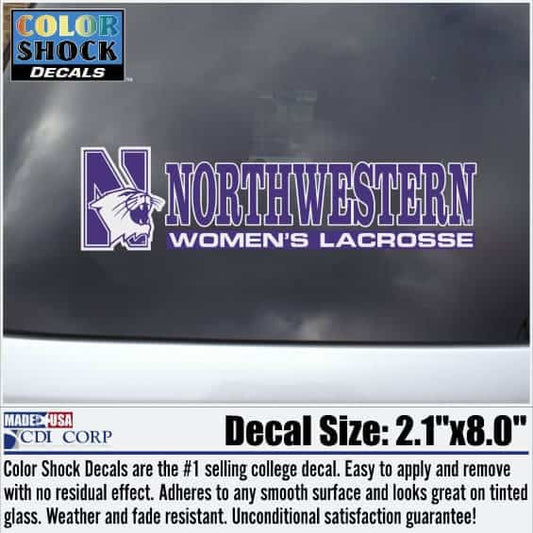Northwestern University Wildcats Women's Lacrosse Outside Application Bar Design Decal