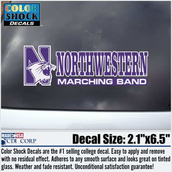 Northwestern University Marching Band Outside Application Decal