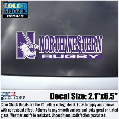 Northwestern University Wildcats Rugby Outside Application Decal