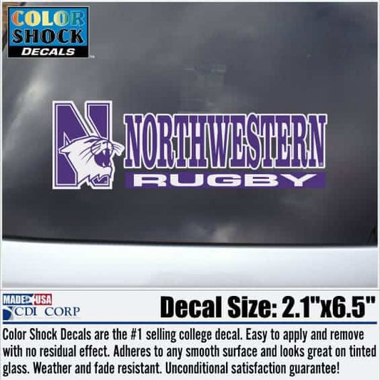 Northwestern University Wildcats Rugby Outside Application Decal