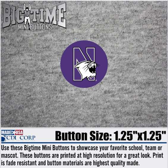 Northwestern University Button with N-cat Design 1.25"