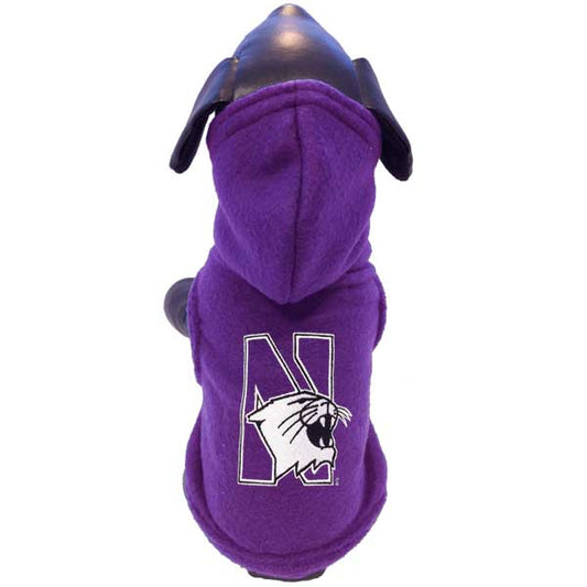 Northwestern University Wildcats Purple Polar Fleece Hooded Dog Jacket