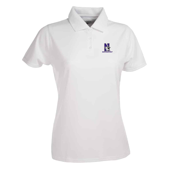 Northwestern Widcats Antigua  Women's White Polo Shirt        Women's Exceed 100224