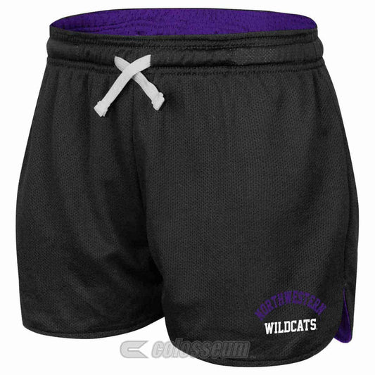 Northwestern Wildcats Colosseum Women's Black Twist Mesh Short
