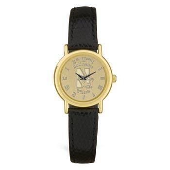 Northwestern Wildcats Mascot Design Gold Medallion Ladies Wristwatch