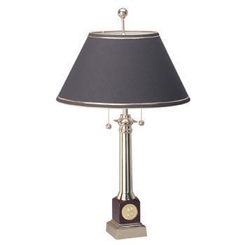 Northwestern Wildcats Mascot Design Gold Medallion Piano Wood Finish Alumni Lamp