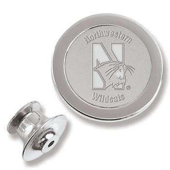 Northwestern Wildcats Mascot Design Silver Lapel Pin