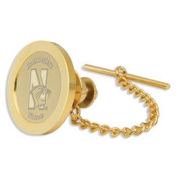 Northwestern Wildcats Mascot Design Gold Medallion Tie Tac
