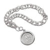 Northwestern Wildcats Mascot Design Silver Medallion Charm Bracelet