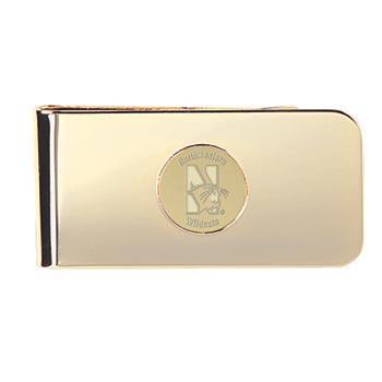 Northwestern Wildcats Mascot Design Gold Medallion Money Clip