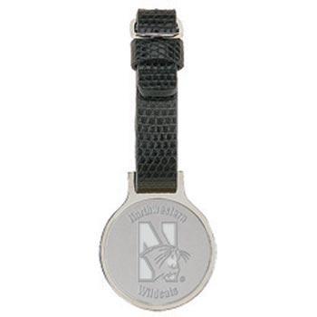 Northwestern Wildcats Mascot Design Silver Medallion Bag Tag