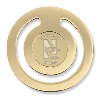 Northwestern Wildcats Mascot Design Gold Medallion Bookmark