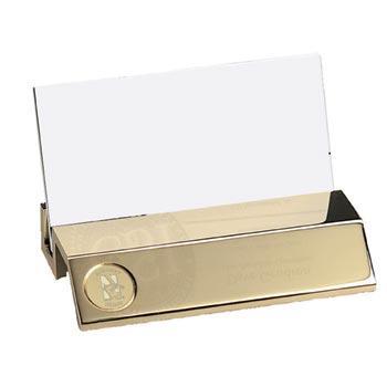Northwestern Wildcats Mascot Design Gold Medallion Business Card Holder