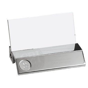 Northwestern Wildcats Mascot Design Silver Medallion Business Card Holder