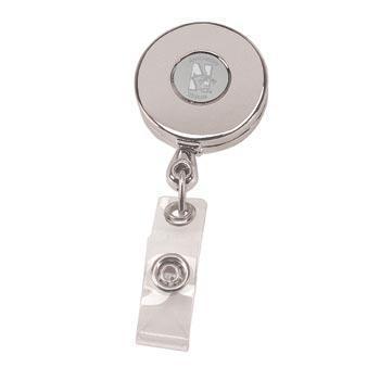Northwestern Wildcats Mascot Design Silver Medallion Retractable Badge Holder
