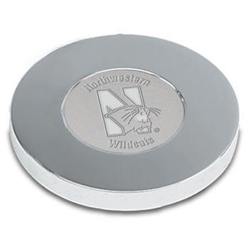 Northwestern Wildcats Mascot Design Silver Medallion Paperweight