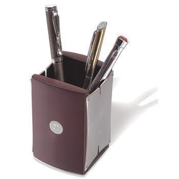 Northwestern Wildcats Mascot Design Silver Medallion Pencil Caddy