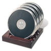 Northwestern Wildcats Mascot Design Silver Medallion Brushed Silver Tone Coaster Set of Four