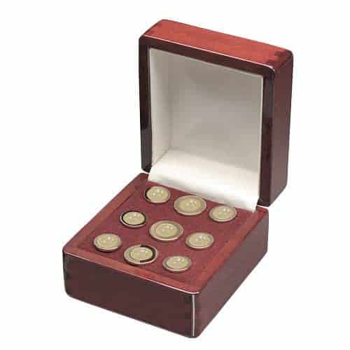 Northwestern Wildcats Mascot Design Gold Medallion Set of 9 gold-plated blazer buttons