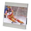 Northwestern Wildcats Mascot Design Silver Medallion Brushed Aluminum Picture Frame