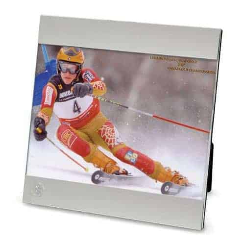 Northwestern Wildcats Mascot Design Silver Medallion Brushed Aluminum Picture Frame