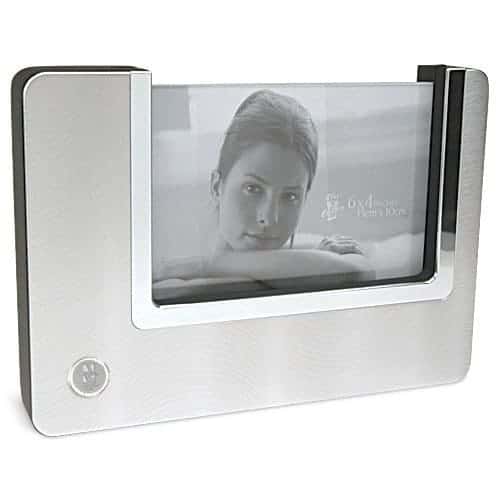 Northwestern Wildcats Mascot Design Silver Medallion Silver Swirl Finish Aluminum Picture Frame