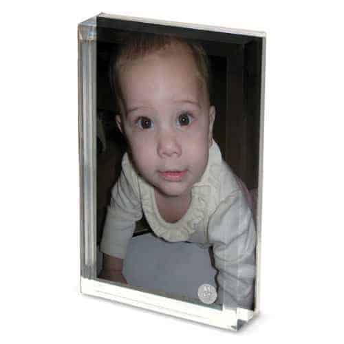 Northwestern Wildcats Mascot Design Silver Medallion Clear Lucite Picture Frame