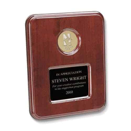 Northwestern Wildcats Mascot Design Gold Medallion Piano Wood Finish Wall Plaque