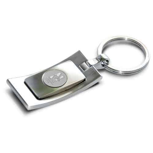 Northwestern Wildcats Mascot Design Silver Medallion Key Chain