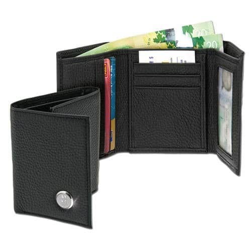 Northwestern Wildcats Mascot Design Silver Medallion bi-fold Wallet