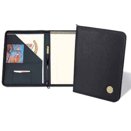 Northwestern Wildcats Mascot Design Gold Medallion Simulated Leather Zippered Portfolio