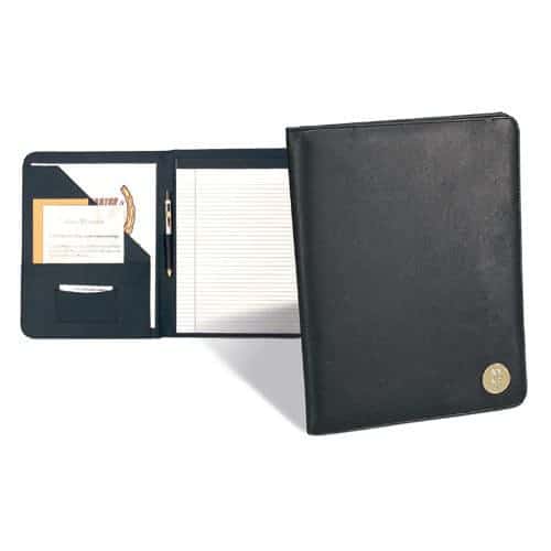 Northwestern Wildcats Mascot Design Gold Medallion Simulated Leather Portfolio