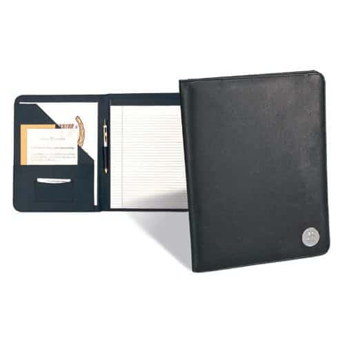 Northwestern Wildcats Mascot Design Silver Medallion Simulated Leather Portfolio