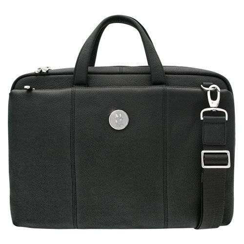 Northwestern University Wildcats Mascot Design Silver Medallion Genuine top grain leather Men's Briefcase