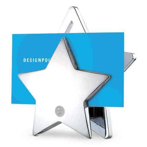 Northwestern Wildcats Mascot Design Silver Medallion Polished, Silver-Metal "Star" Business Card Holder