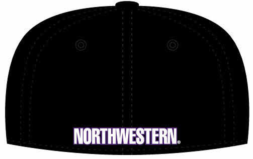 Northwestern Wildcats Black Fitted Hat with Stylized N Design