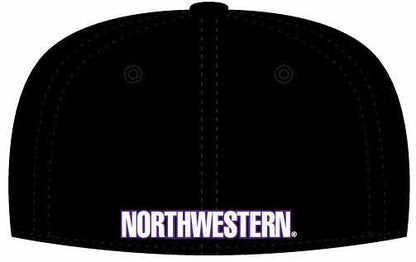 Northwestern Wildcats Black Fitted Hat with Stylized N Design