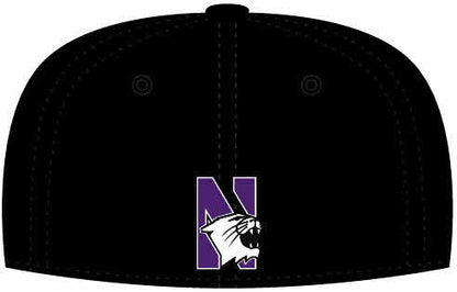 Northwestern Wildcats Black Fitted Hat with Arched Northwestern Design