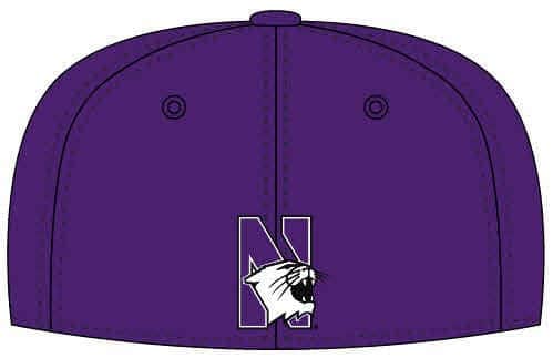 Northwestern Wildcats Purple Fitted Hat with Arched Northwestern Design