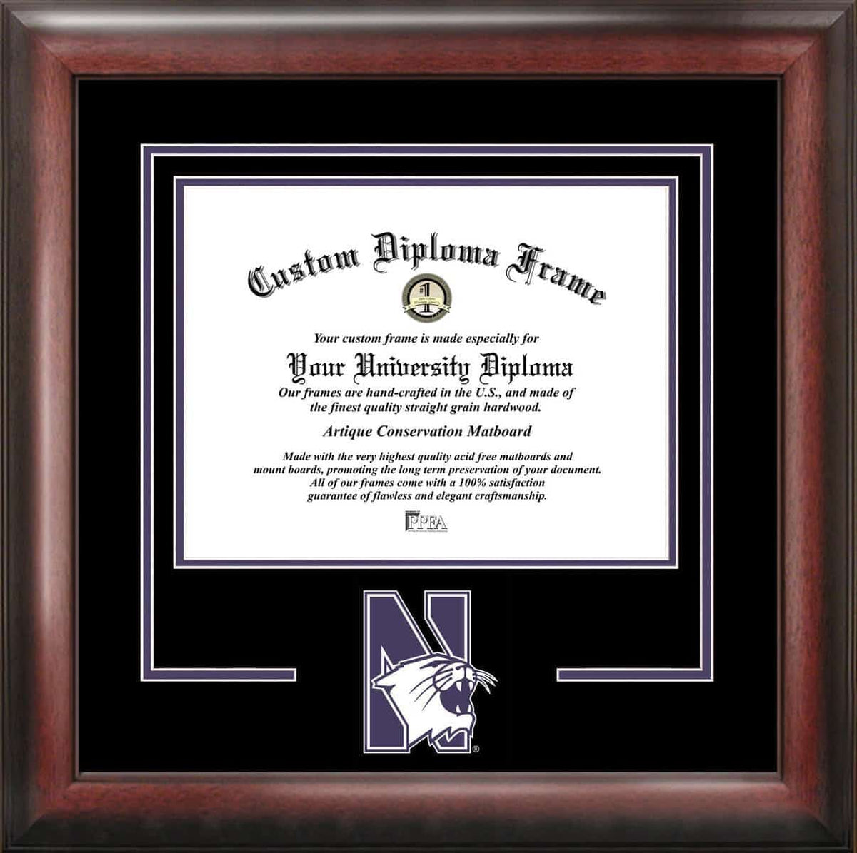 Northwestern University Spirit Diploma Frame