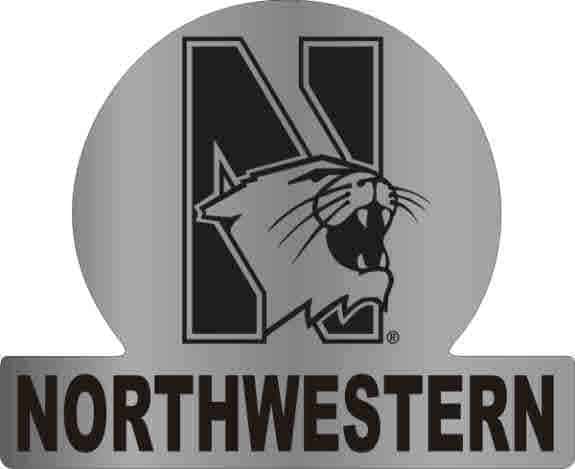 Northwestern Wildcats Auto Badge with N-Cat Northwestern Design