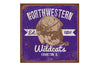 Northwestern Wildcats Square Vintage Tin Sign with Vintage  Helmet Design