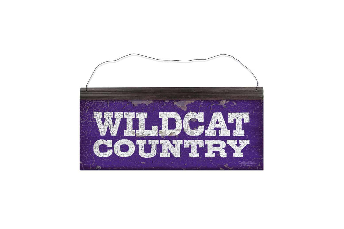 Northwestern Wildcats Rectangular Vintage Tin Sign with "Wildcat Country" Design