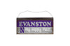 Northwestern Wildcats Rectangular Vintage Tin Sign with "Evanston My Happy Place" Design