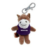 Northwestern University Wildcats Plush Keychain of a Horse Wearing a Purple Northwestern Tee Shirt