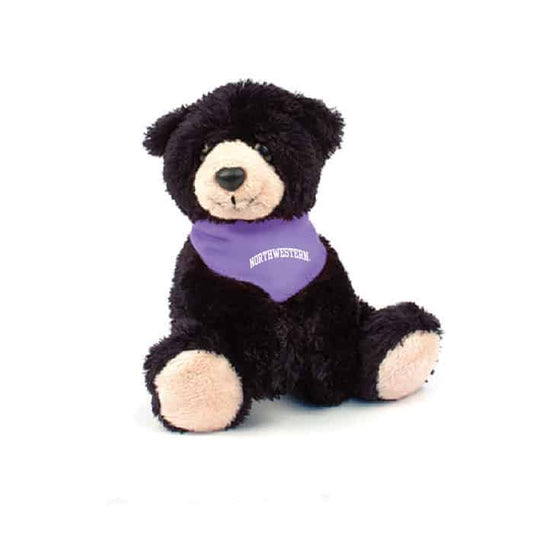 Northwestern Wildcats Teddy Bear Wilson Wearing Purple "Northwestern" Bandana