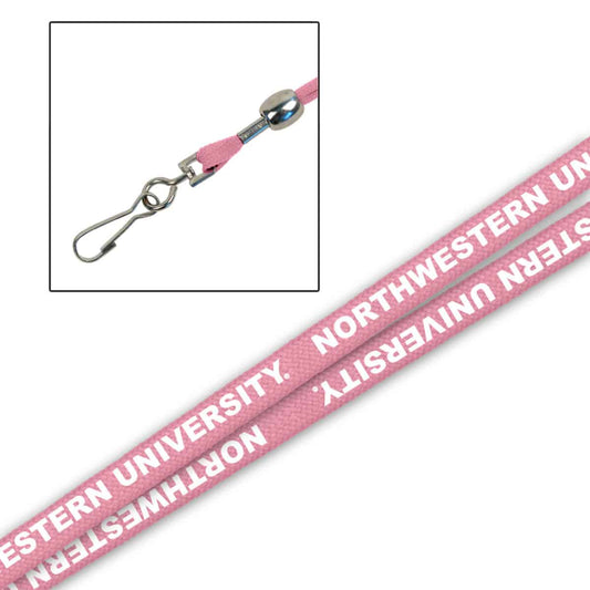 Northwestern Wildcats 5/8" Light Pink Lanyard Printed with White "Northwestern University"