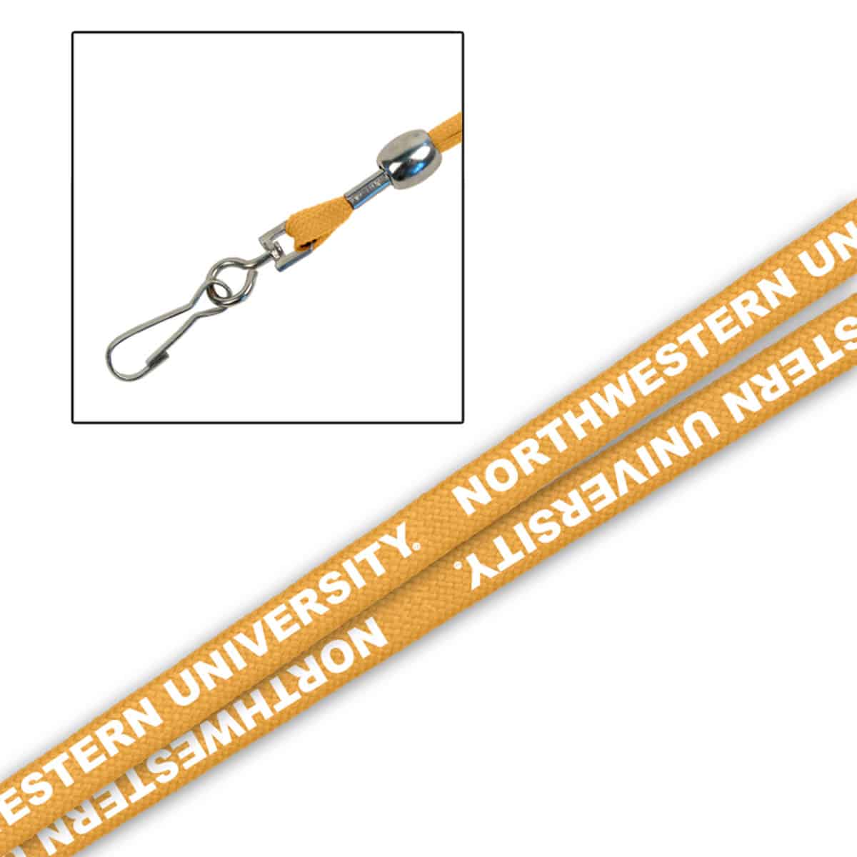 Northwestern Wildcats 5/8" Peach Lanyard Printed with White "Northwestern University"
